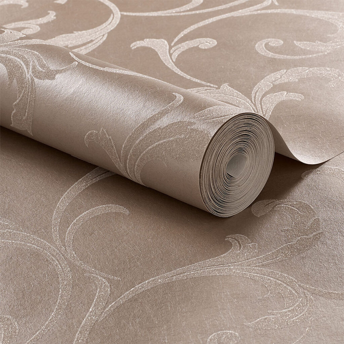 Baroque Bead Champagne Wallpaper