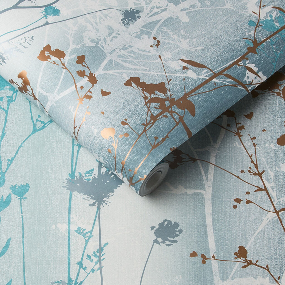 Wild Flower Teal Wallpaper