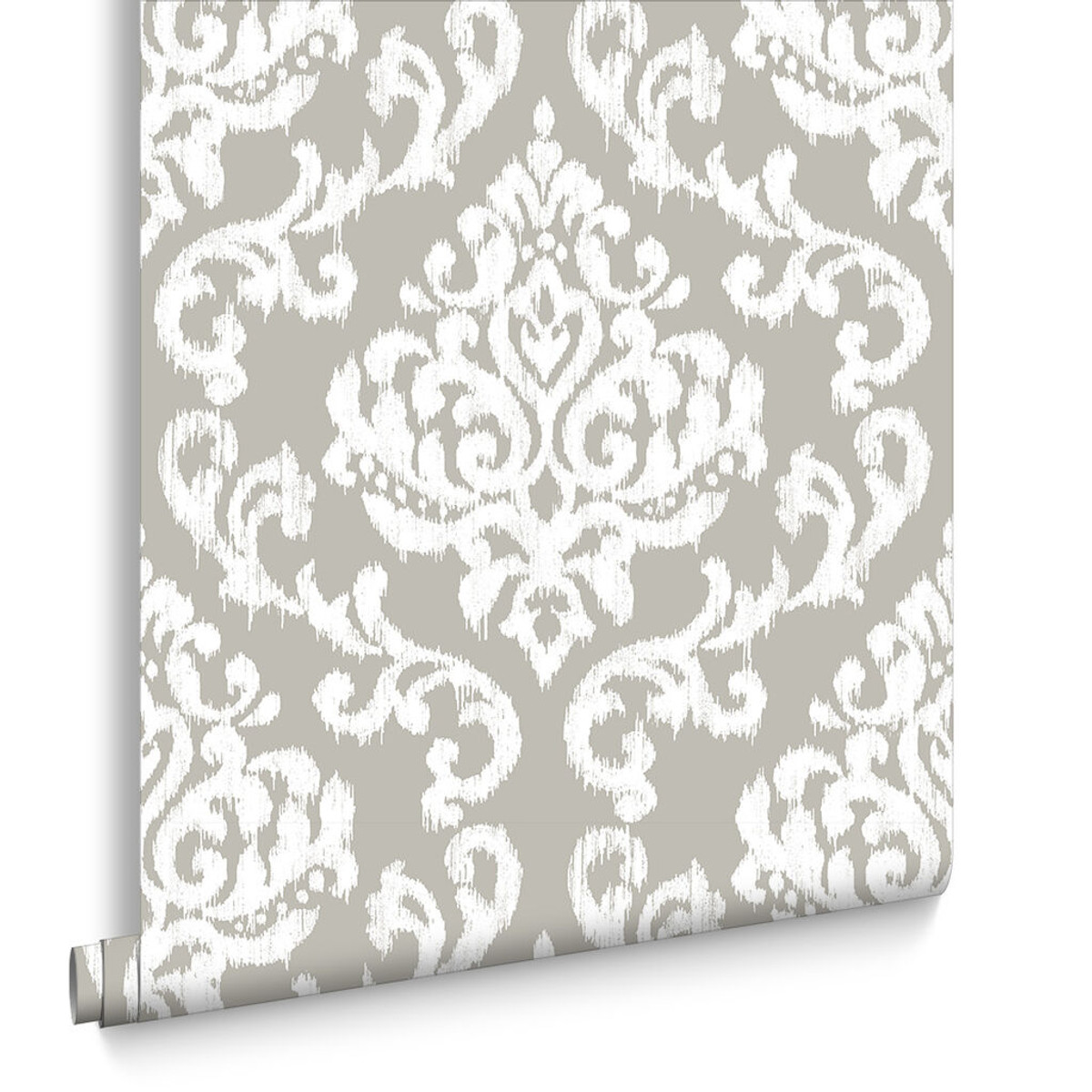 Indian Ink Damask Stone Wallpaper