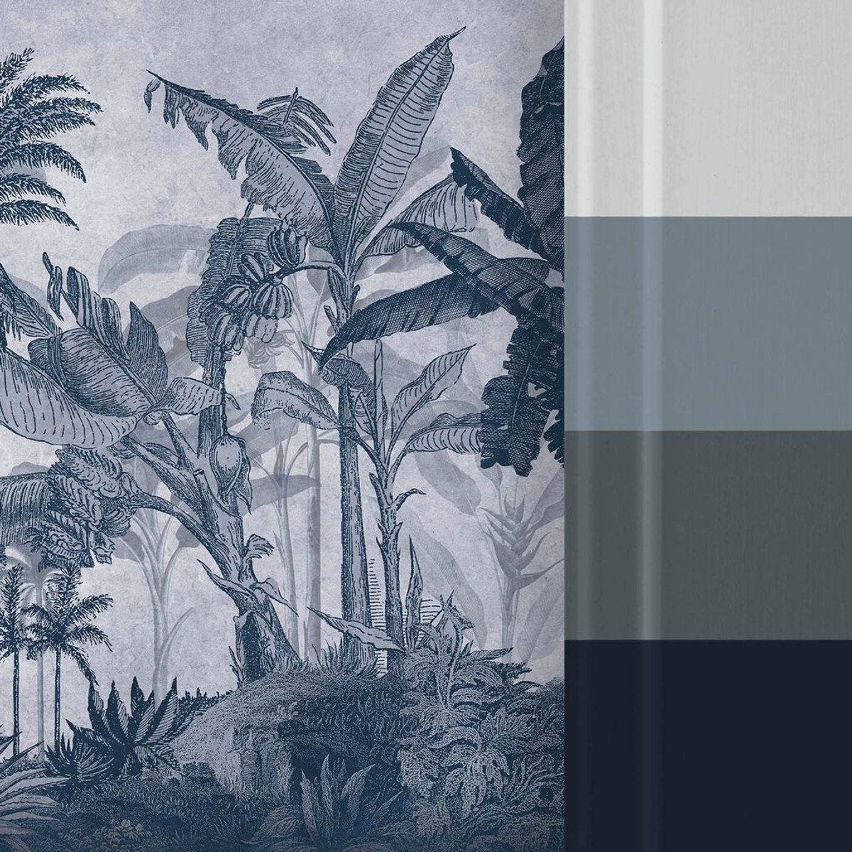 Vintage Jungle Navy Bespoke Mural