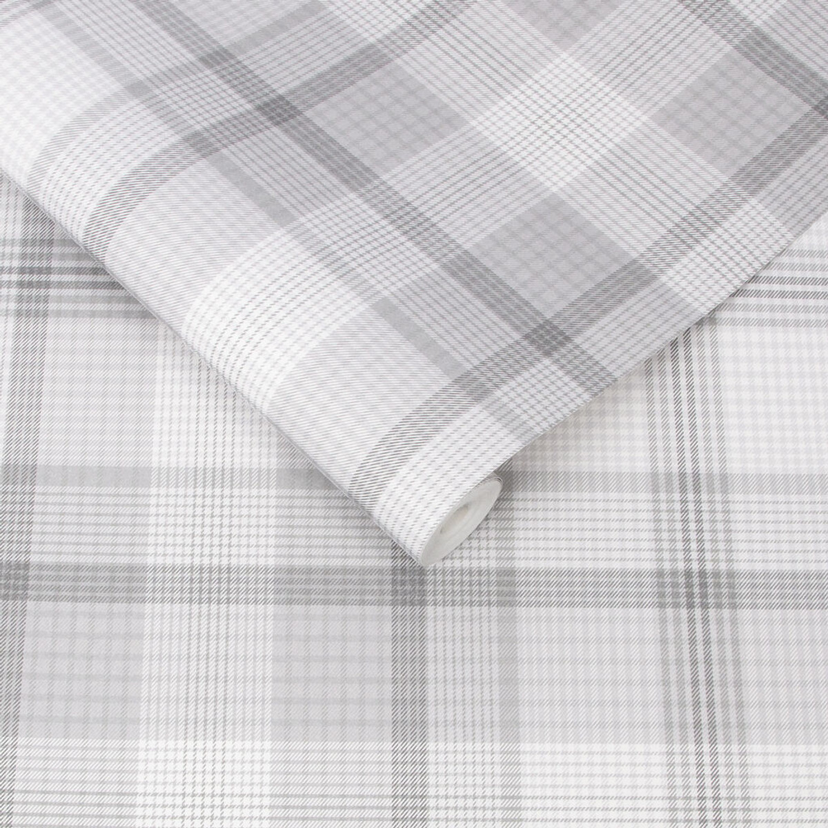 Heritage Plaid Grey Wallpaper