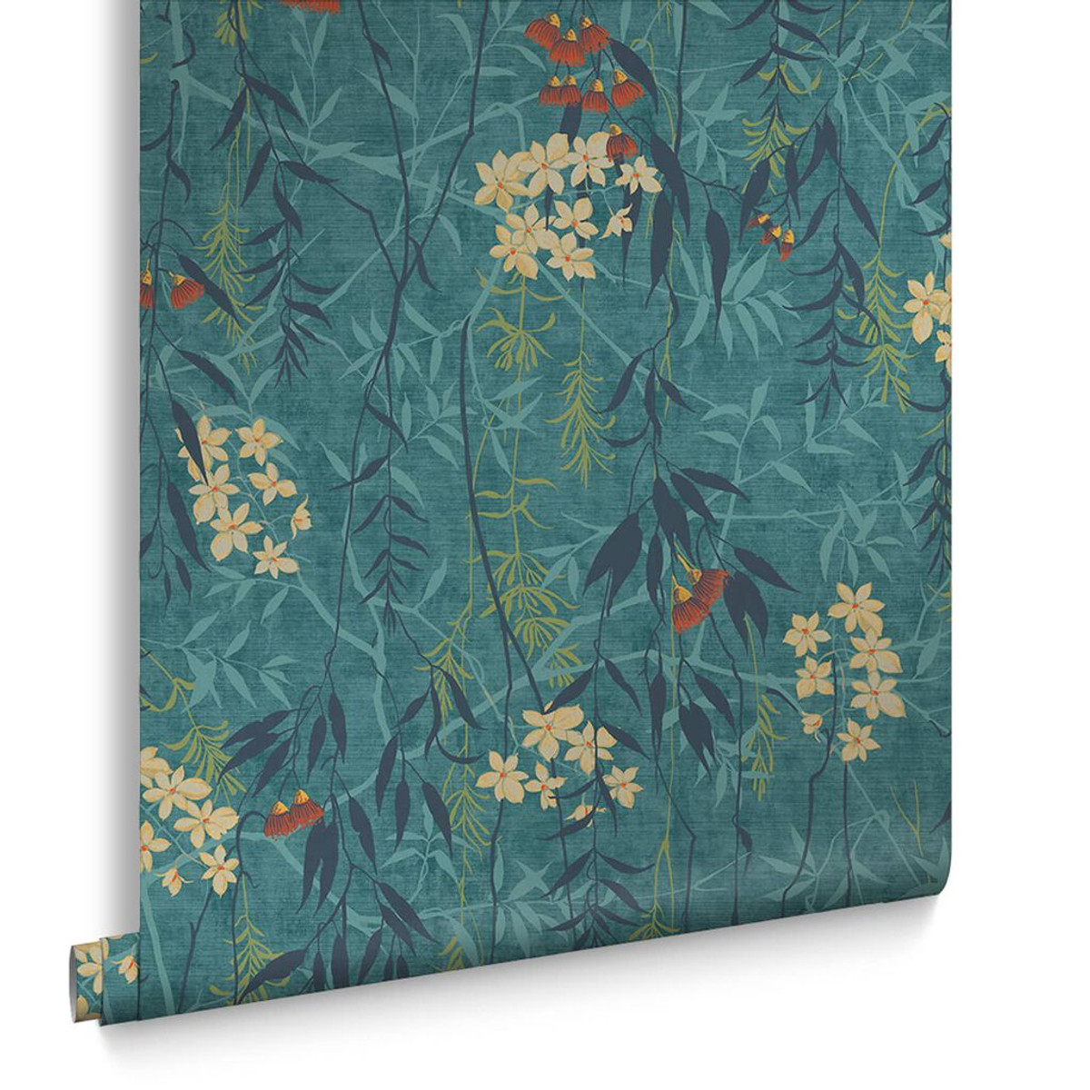 Obassia Silk Teal Wallpaper