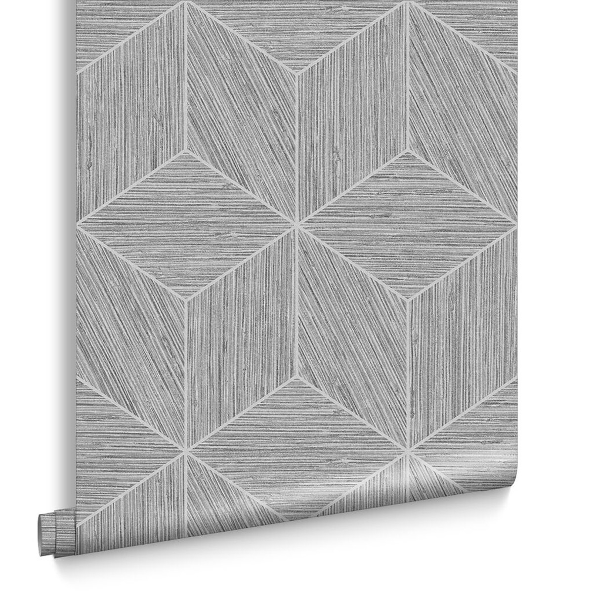 Grasscloth Geo Grey Wallpaper