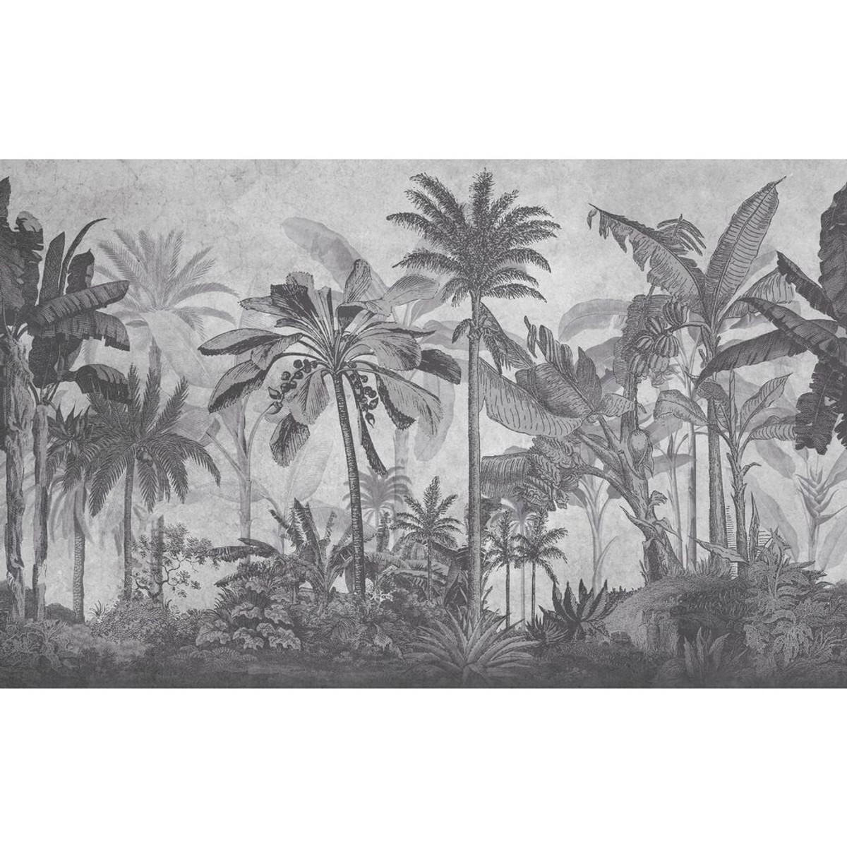 Vintage Jungle Grey Bespoke Mural