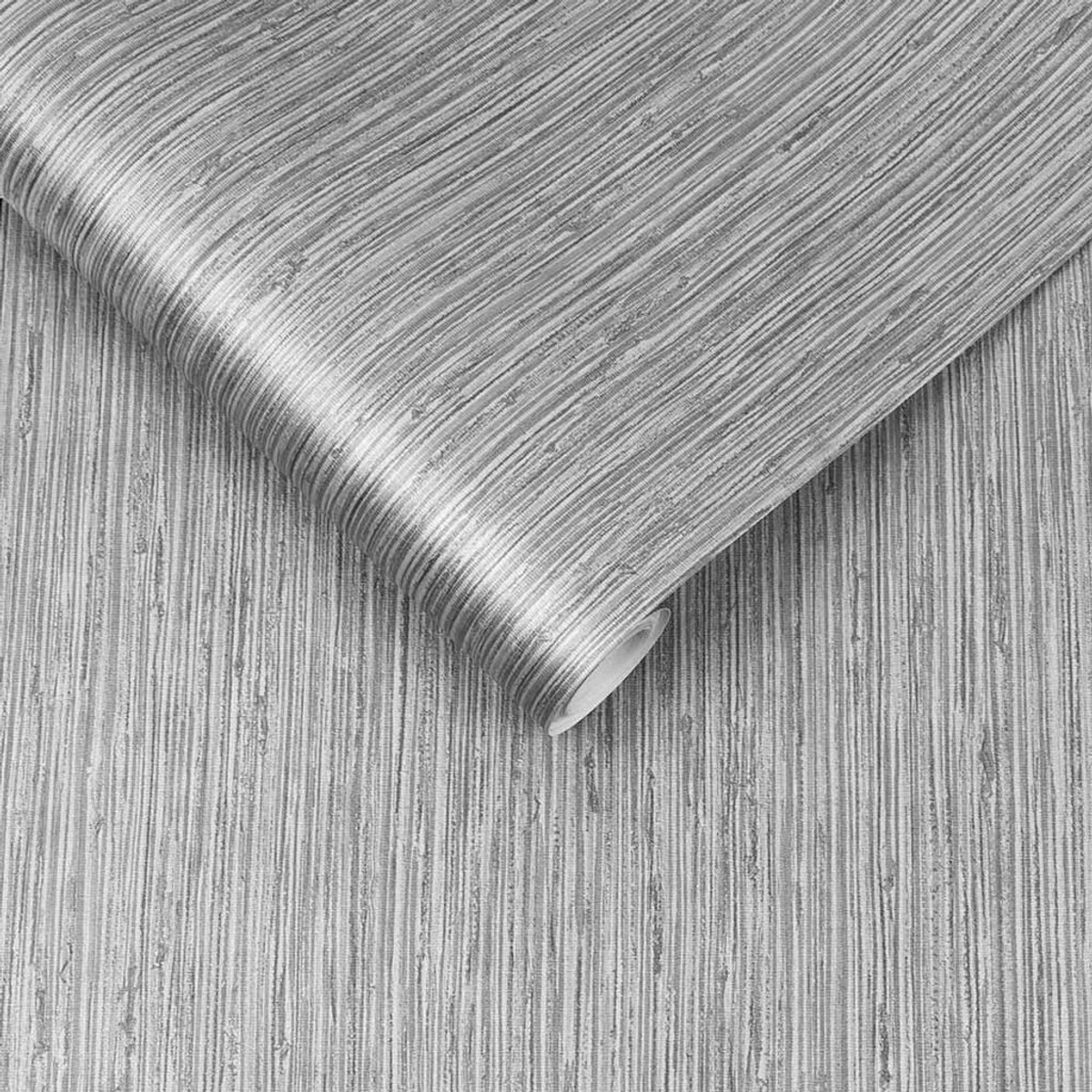 Grasscloth Texture Grey Wallpaper