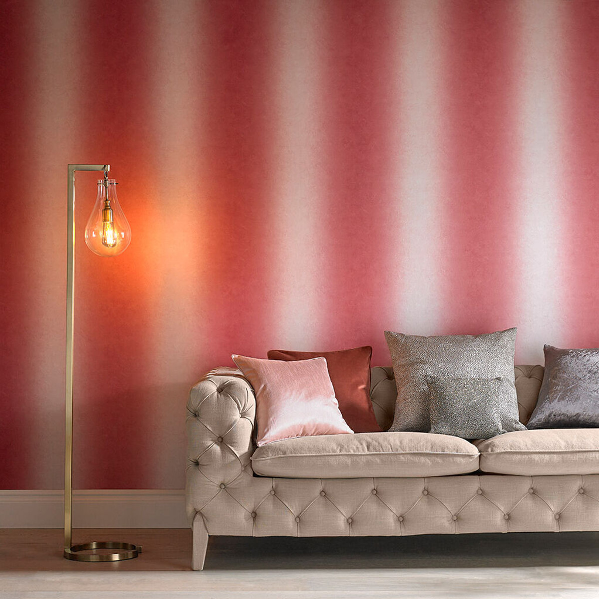 Ombre Stripe Blossom Wallpaper
