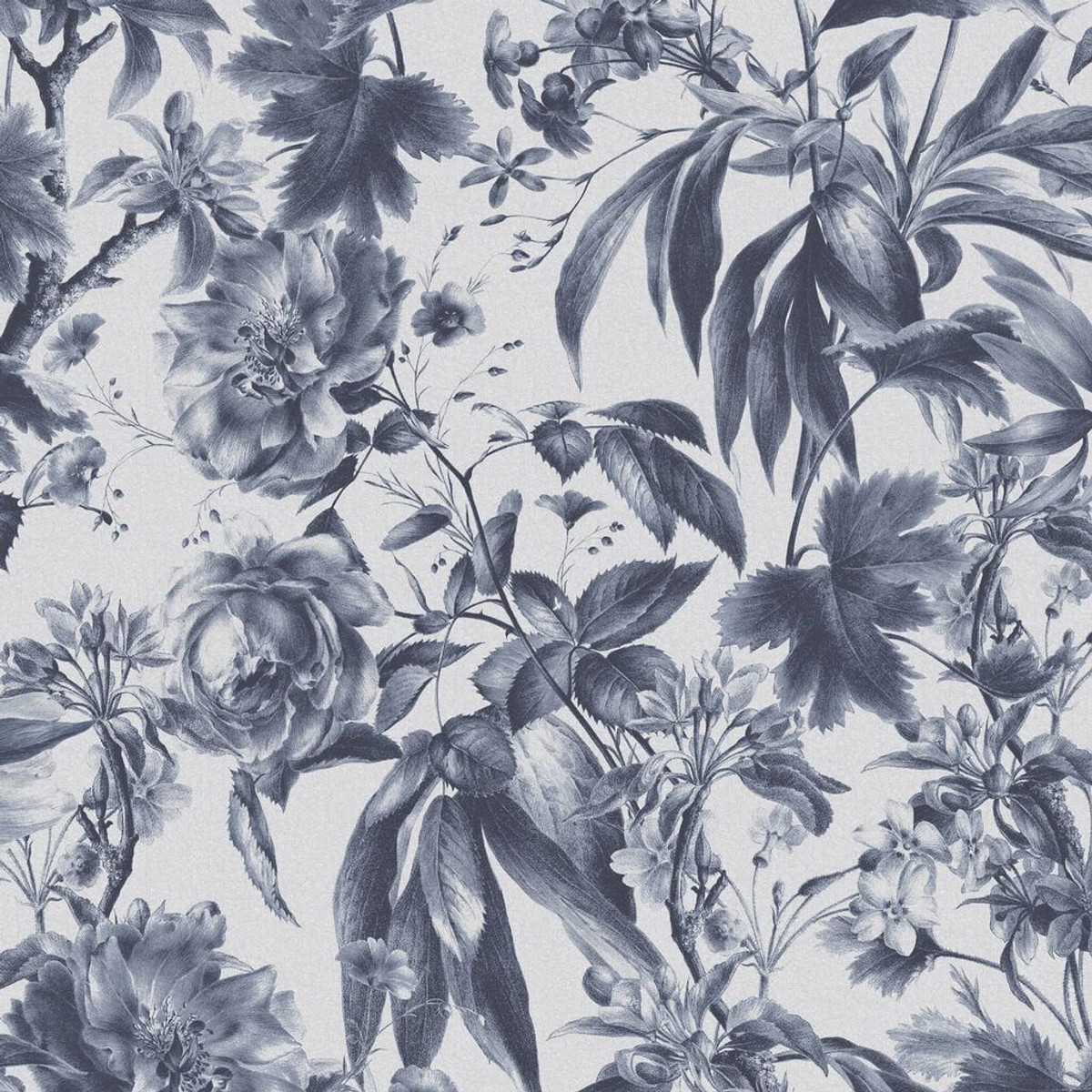 Arcane Garden Ink Blue Wallpaper