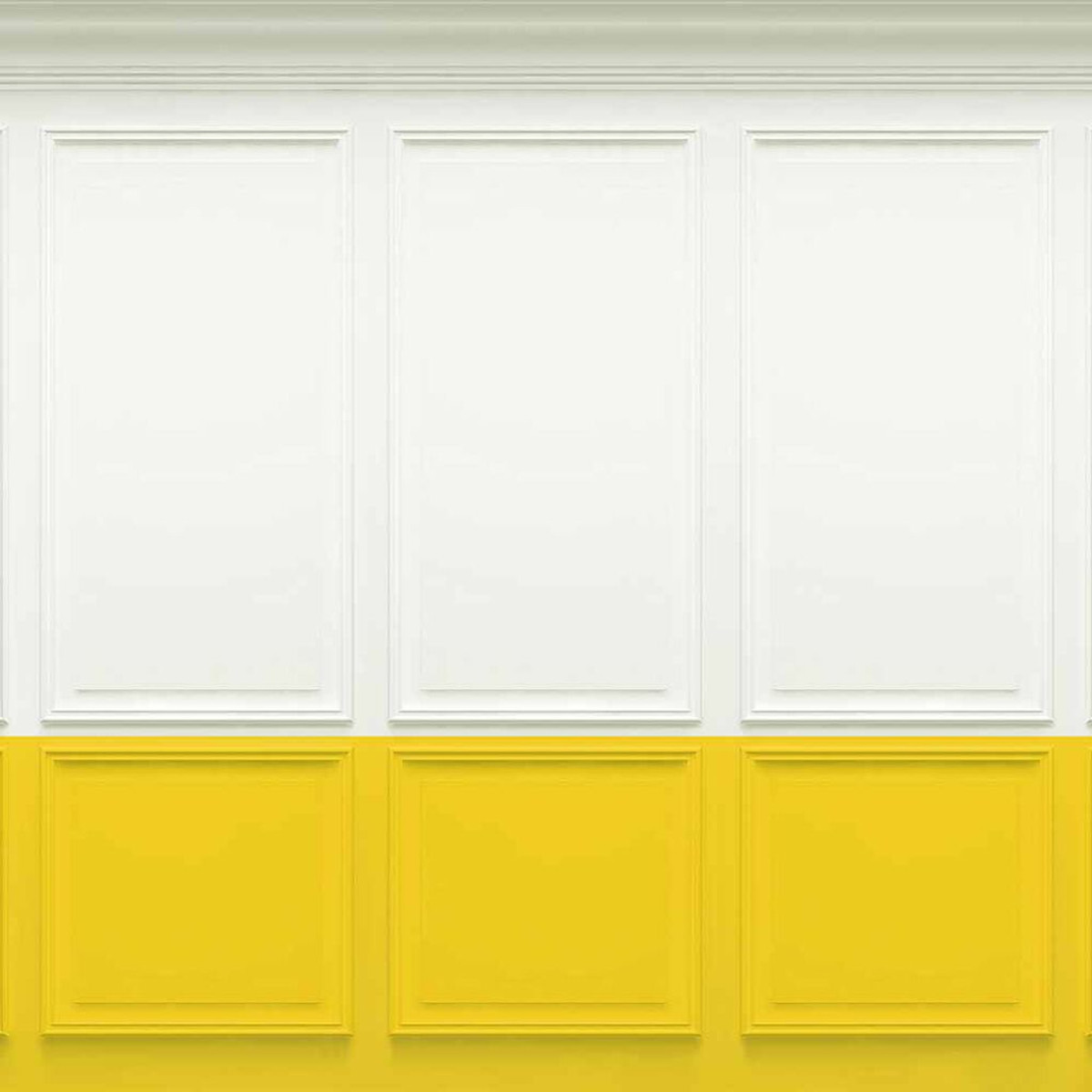 Colour Block Panelling Yellow Bespoke Mural