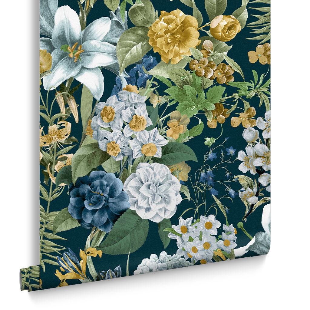 Glasshouse Flora Wallpaper Green Floral Graham & Brown
