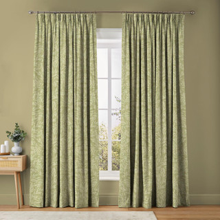 Salix Leaves Sage Curtains