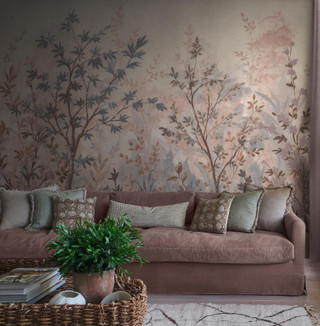 Forest in Bloom Pink & Blue Bespoke Mural