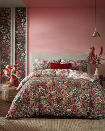 Wallflower Night Garden Black Duvet Cover Set - 124696_ROOMSET_ WALLFLOWER NIGHT GARDEN BLACK BED LINEN_01.jpg