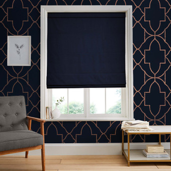 Linum Navy Roman Blind