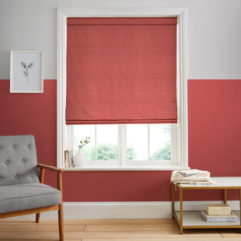 Palm Deep Coral Roman Blind