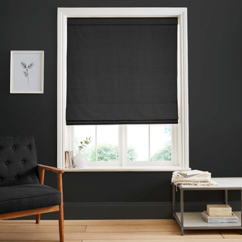 Palm Black Roman Blind