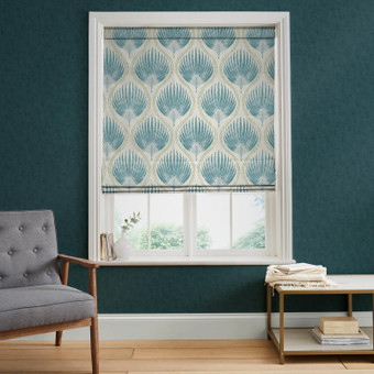 Lissome Leaf Blue Roman Blind - 142678rom_ROOMSET_01.jpg