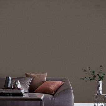 Linen Chocolate Wallpaper