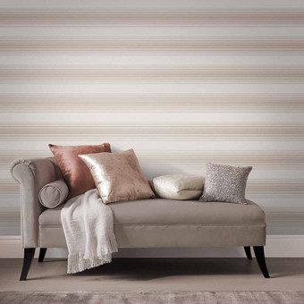 Lagom Stripe White & Rose Gold Wallpaper