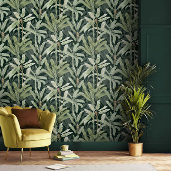 Forage Teal Wallpaper  Cheap Wallpaper - B&M