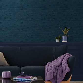 Silk Texture Navy Wallpaper