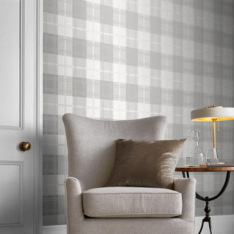 Tartan White Wallpaper