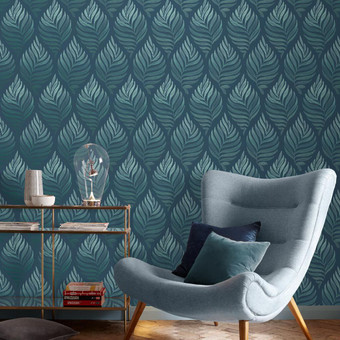 Botanica Teal Wallpaper