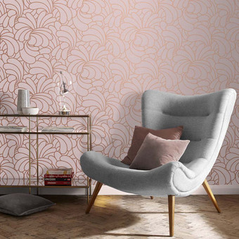 Bananas Copper Blush Wallpaper