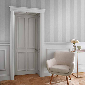 Heritage Stripe Grey Wallpaper