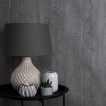 Wood Grain Grey Wallpaper