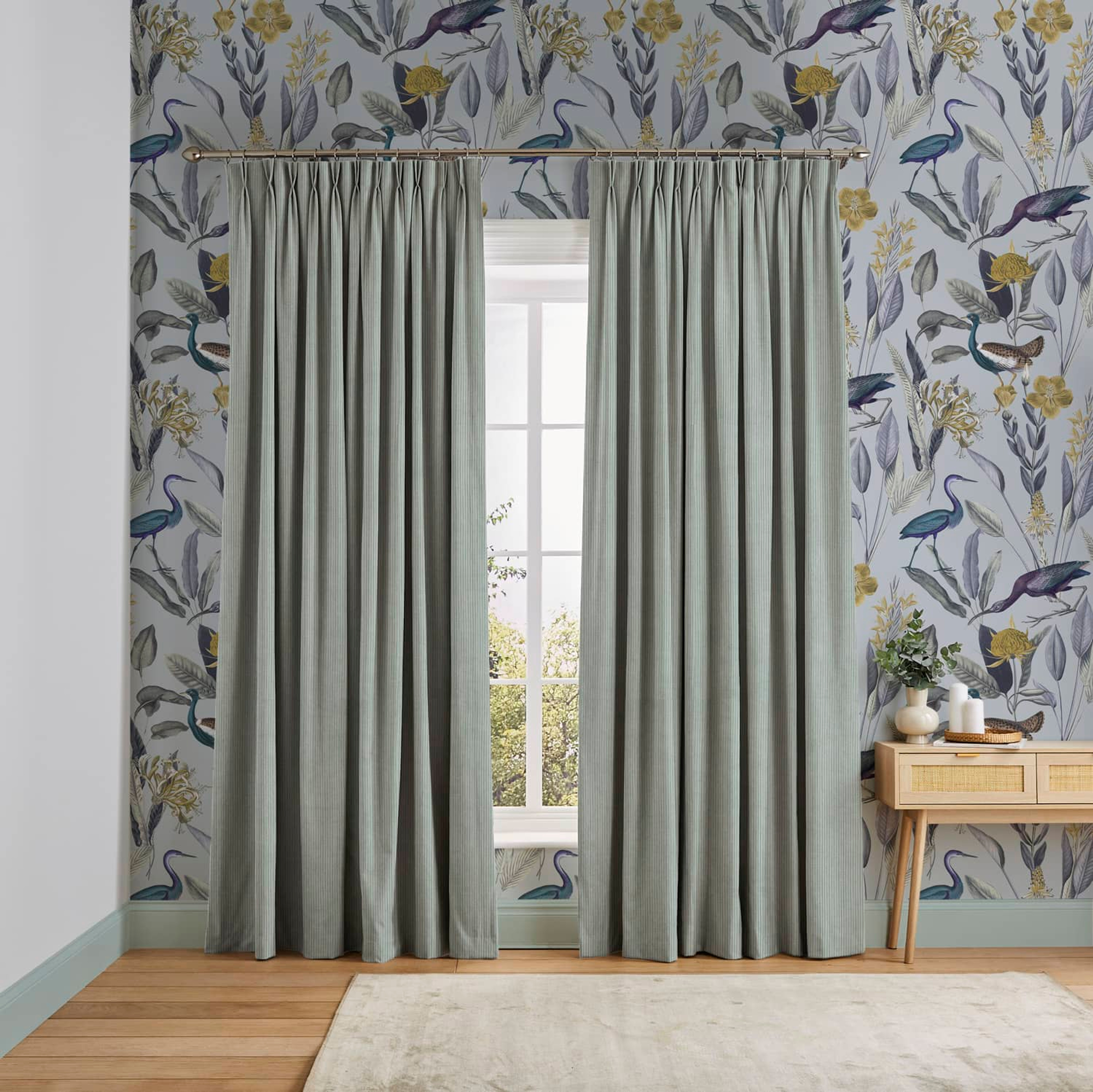 Corduroy Duck Egg Curtains