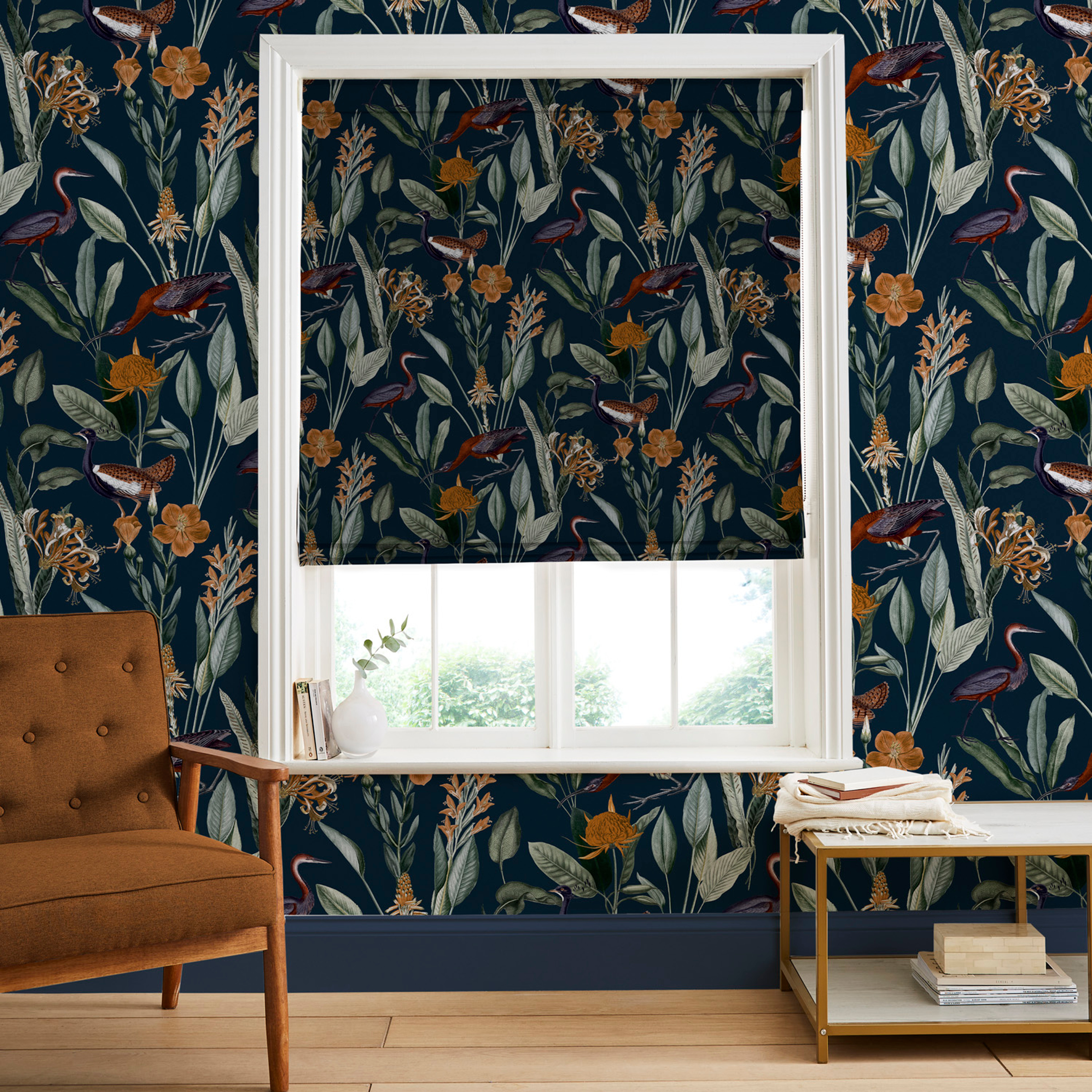 Glasshouse Navy Roman Blind