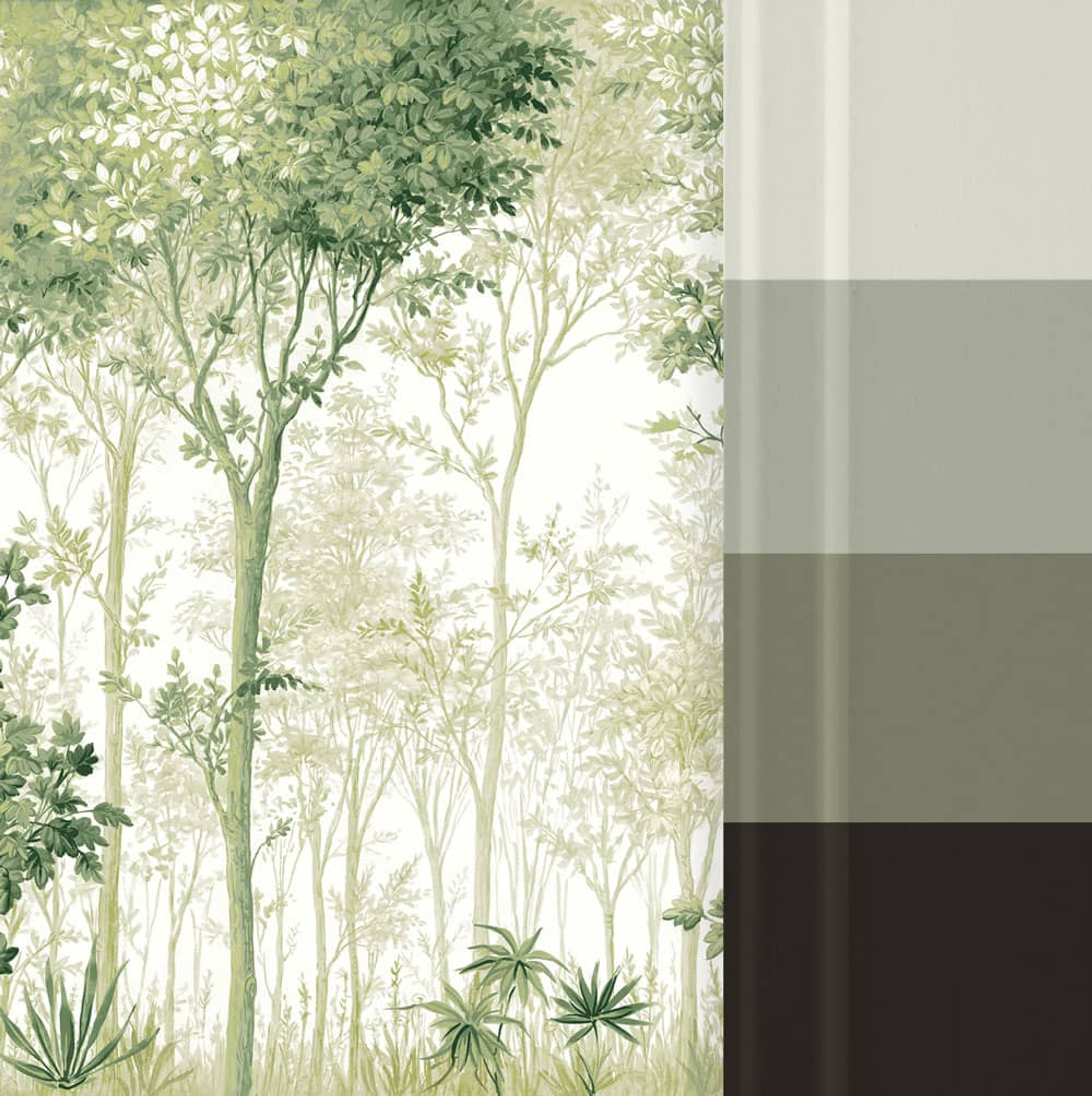 Papier peint panoramique sur mesure Coppice Forest Sauge