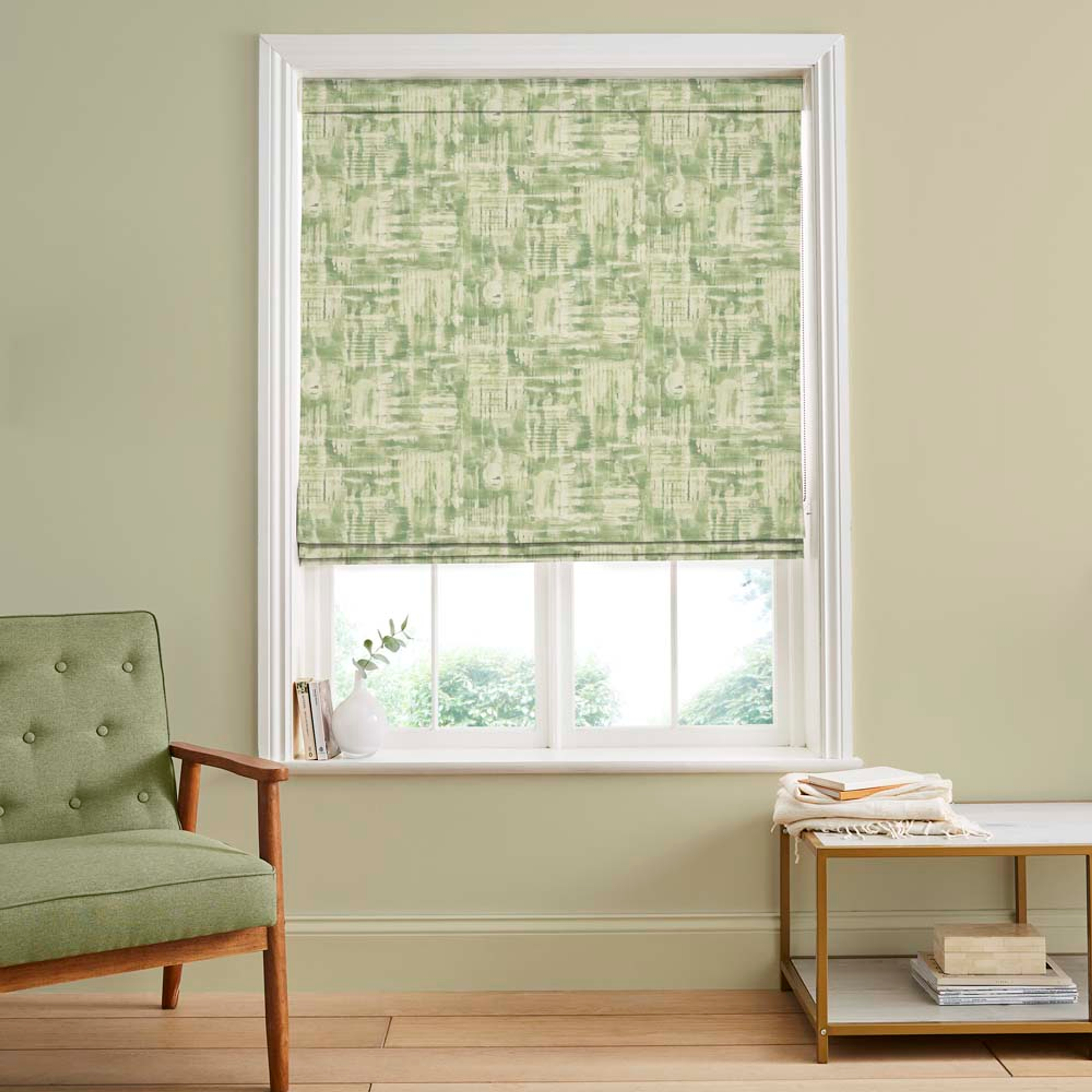 Reecho Green Roman Blind