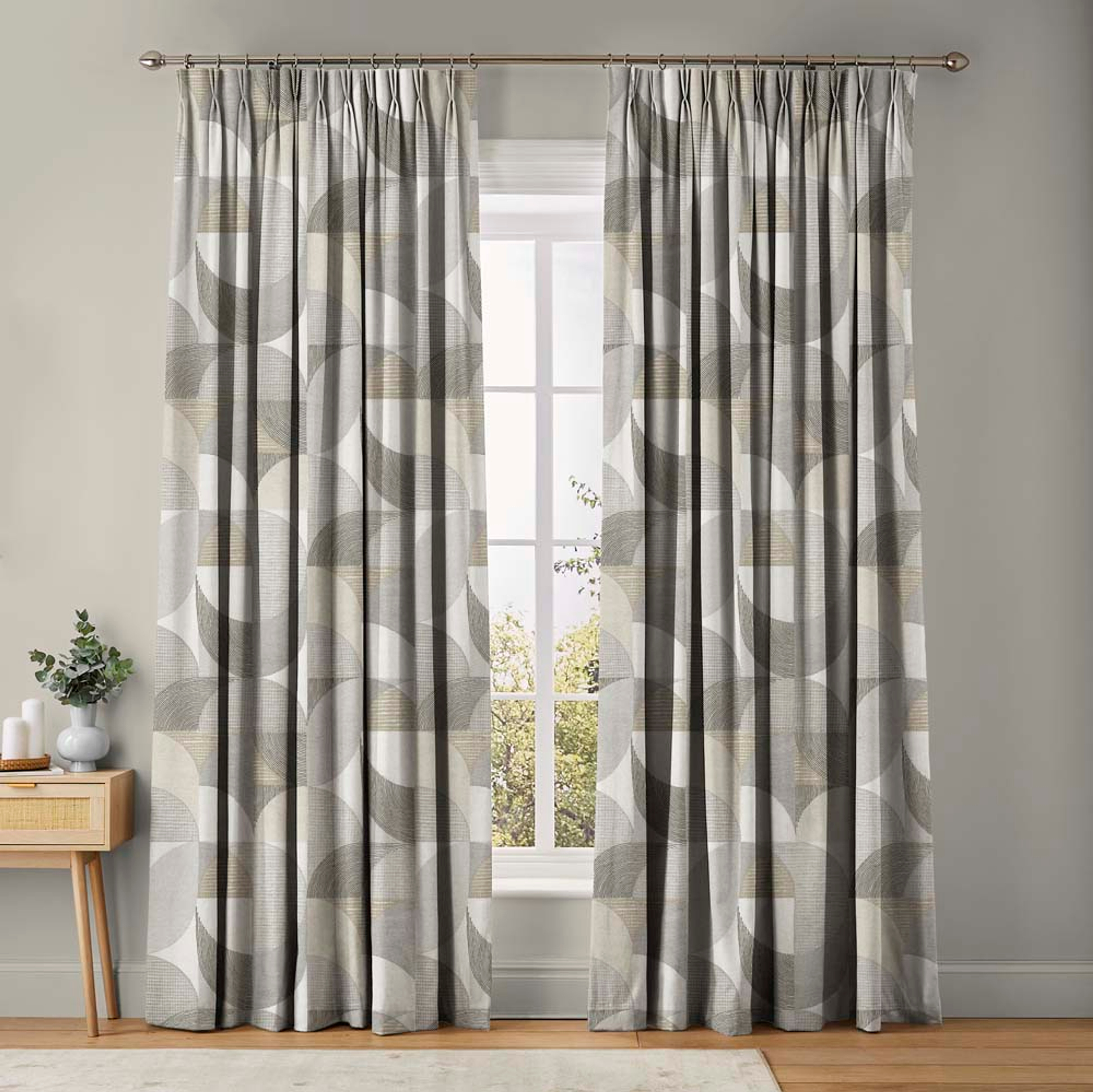 Stitch Craze Taupe Curtains