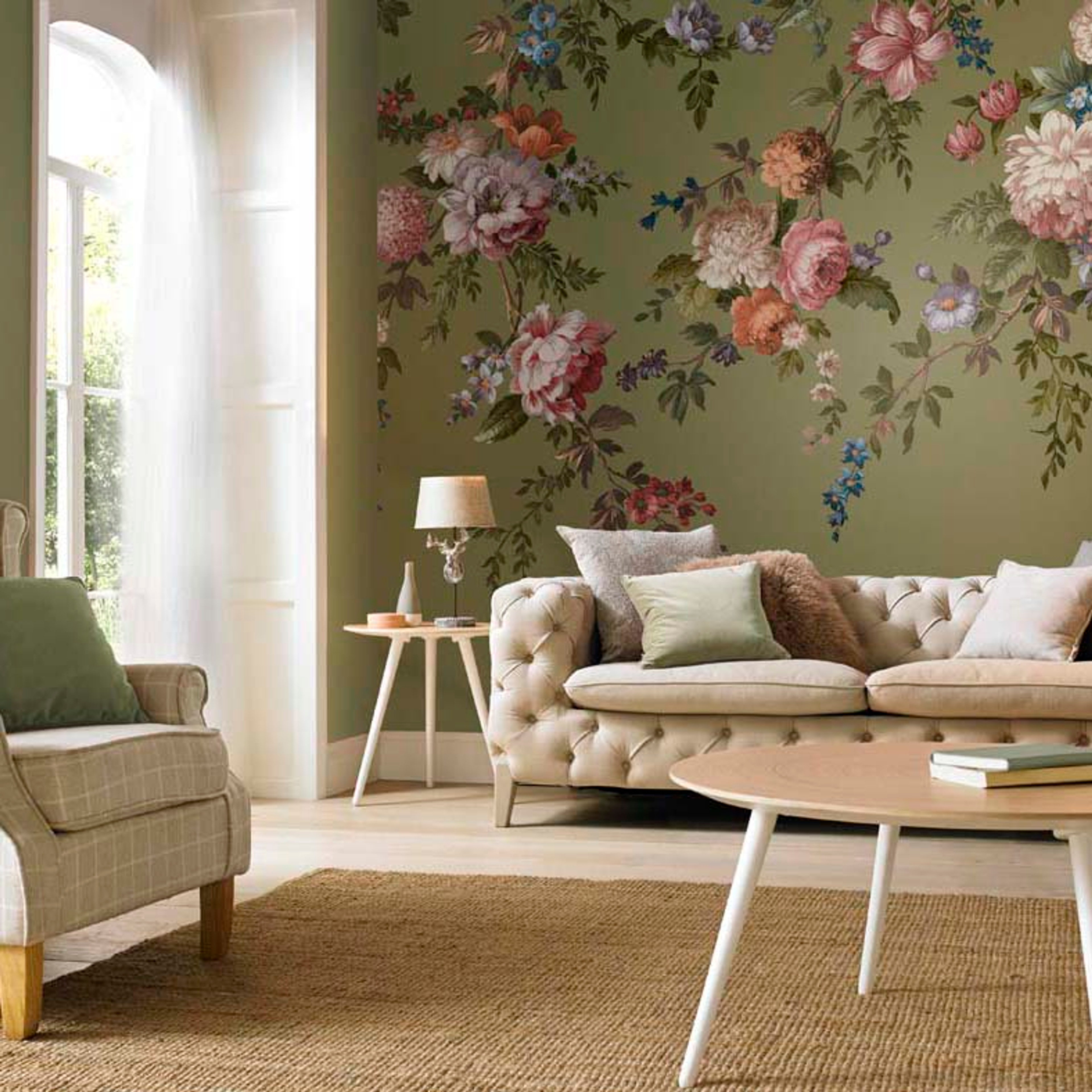 Hague Fleurs Olive Bespoke Mural