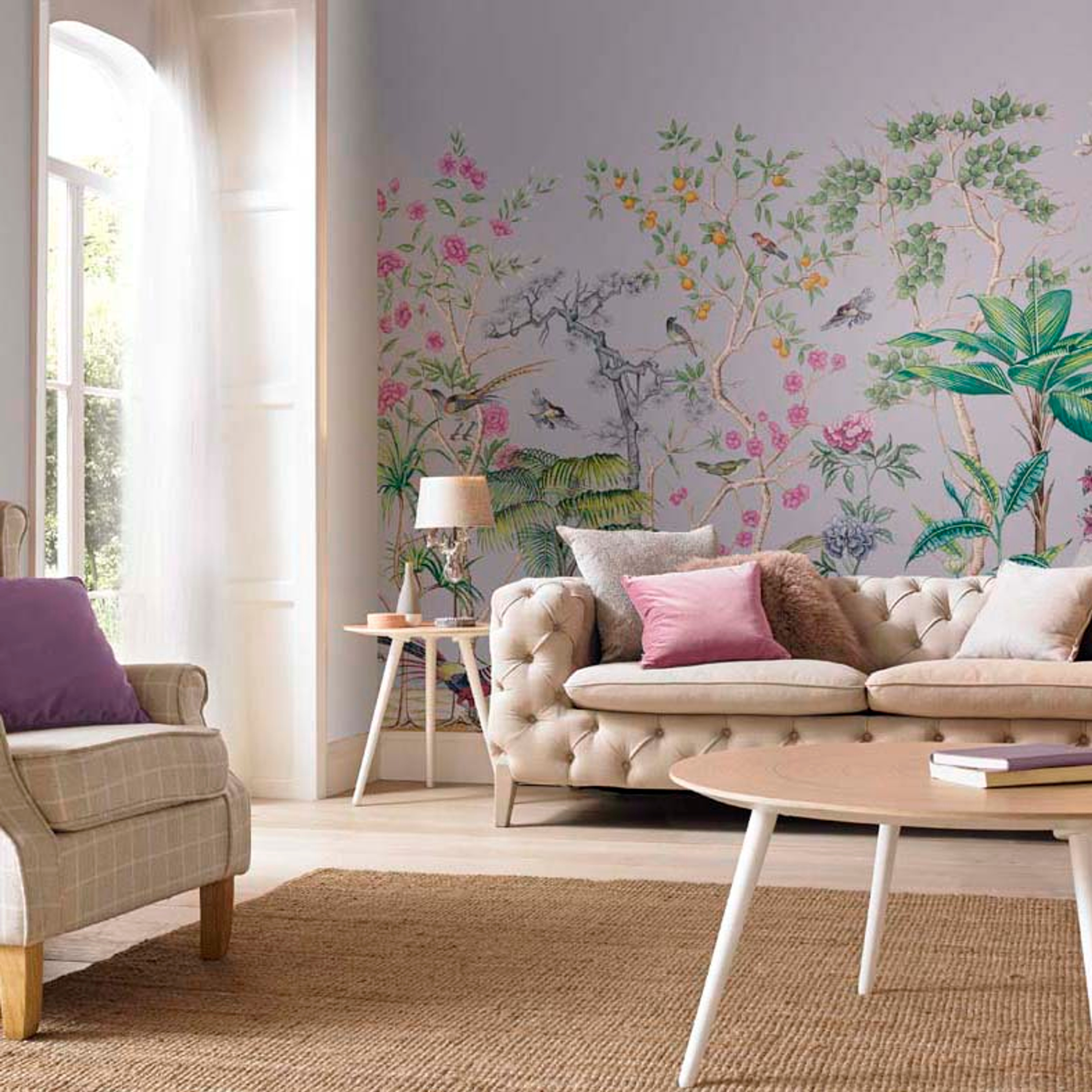 Mizuwonomu Tori Mauve Bespoke Mural