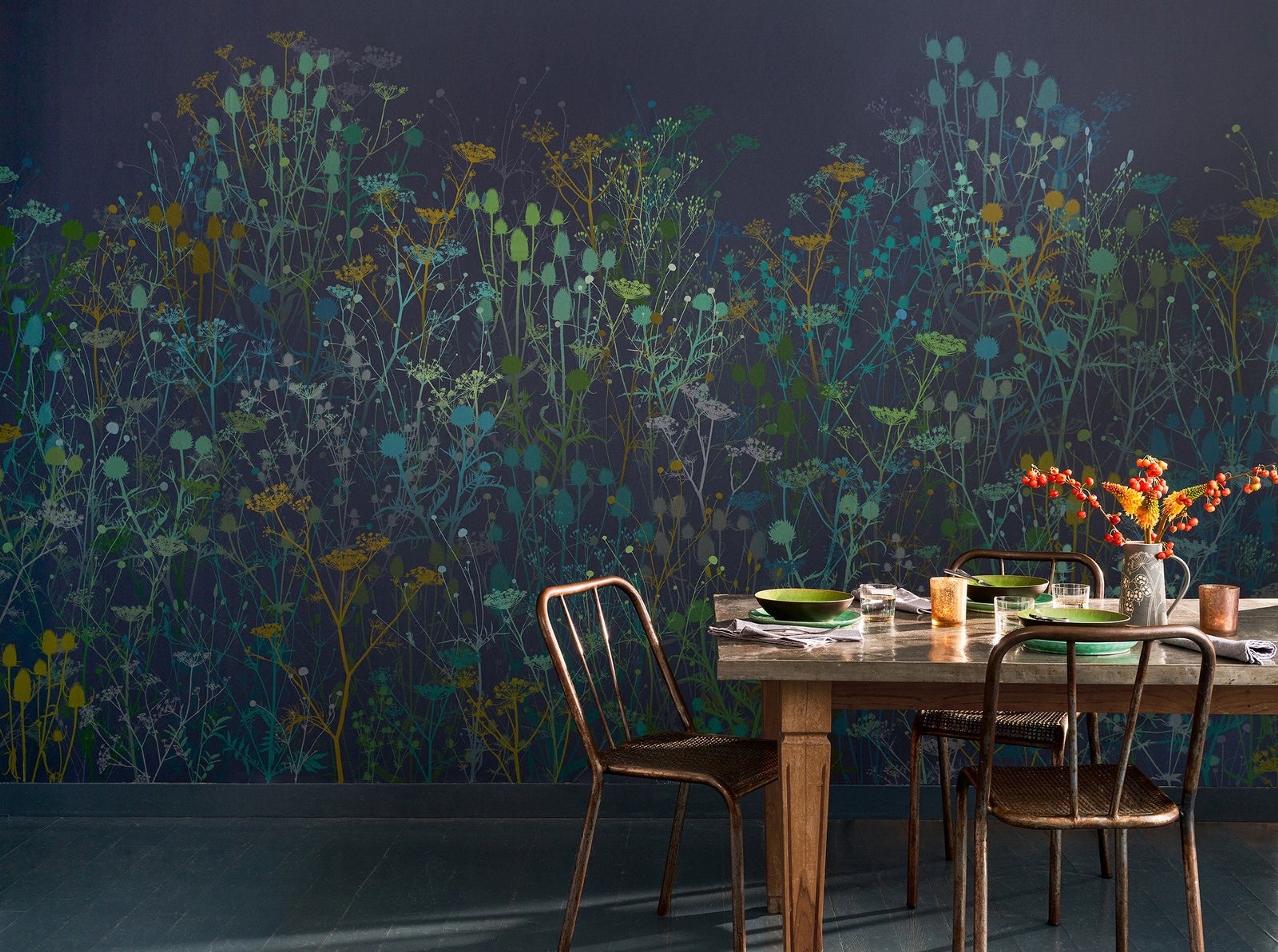 Tania's Garden Midnight Bespoke Mural by Clarissa Hulse