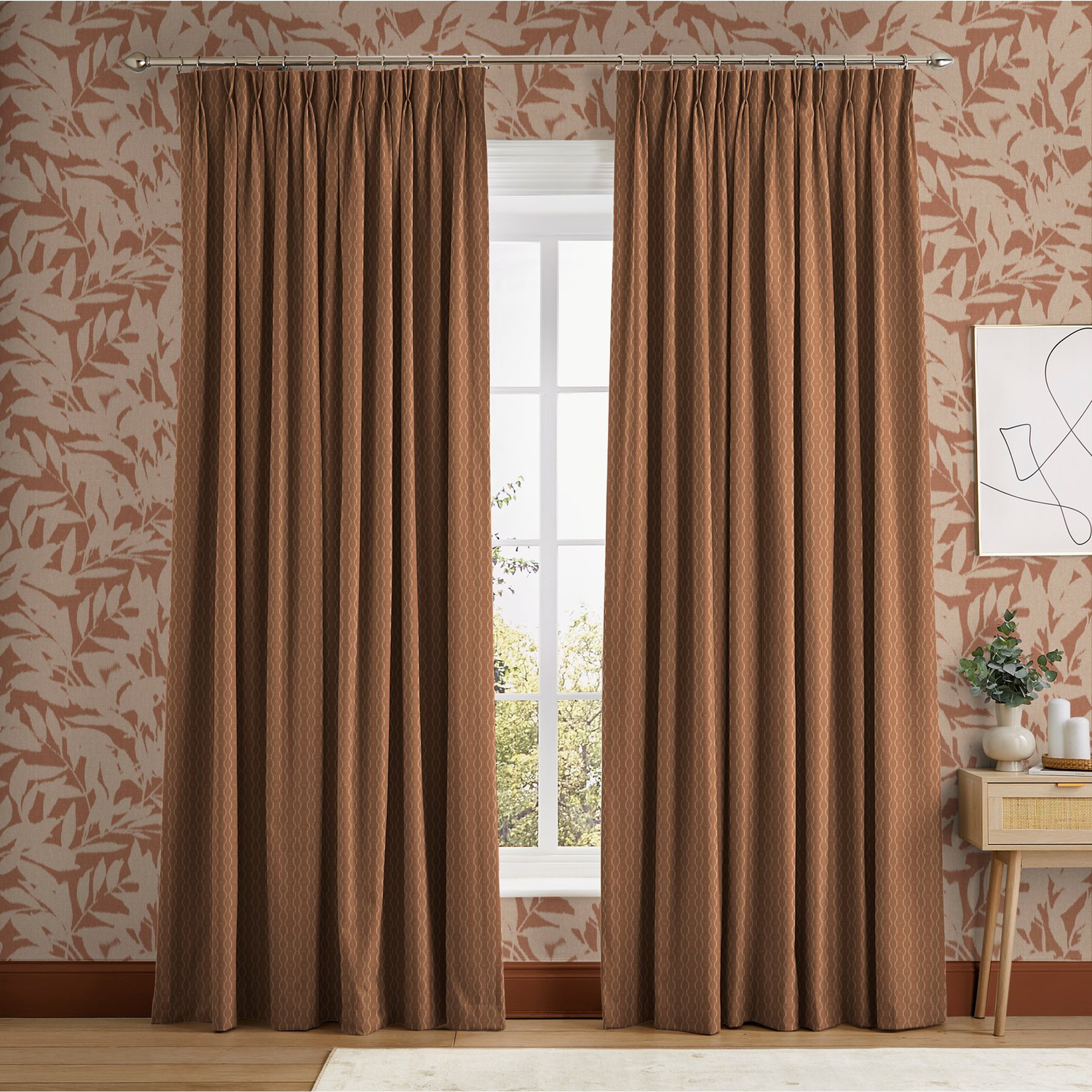 Rustic Ikat Clay Curtains