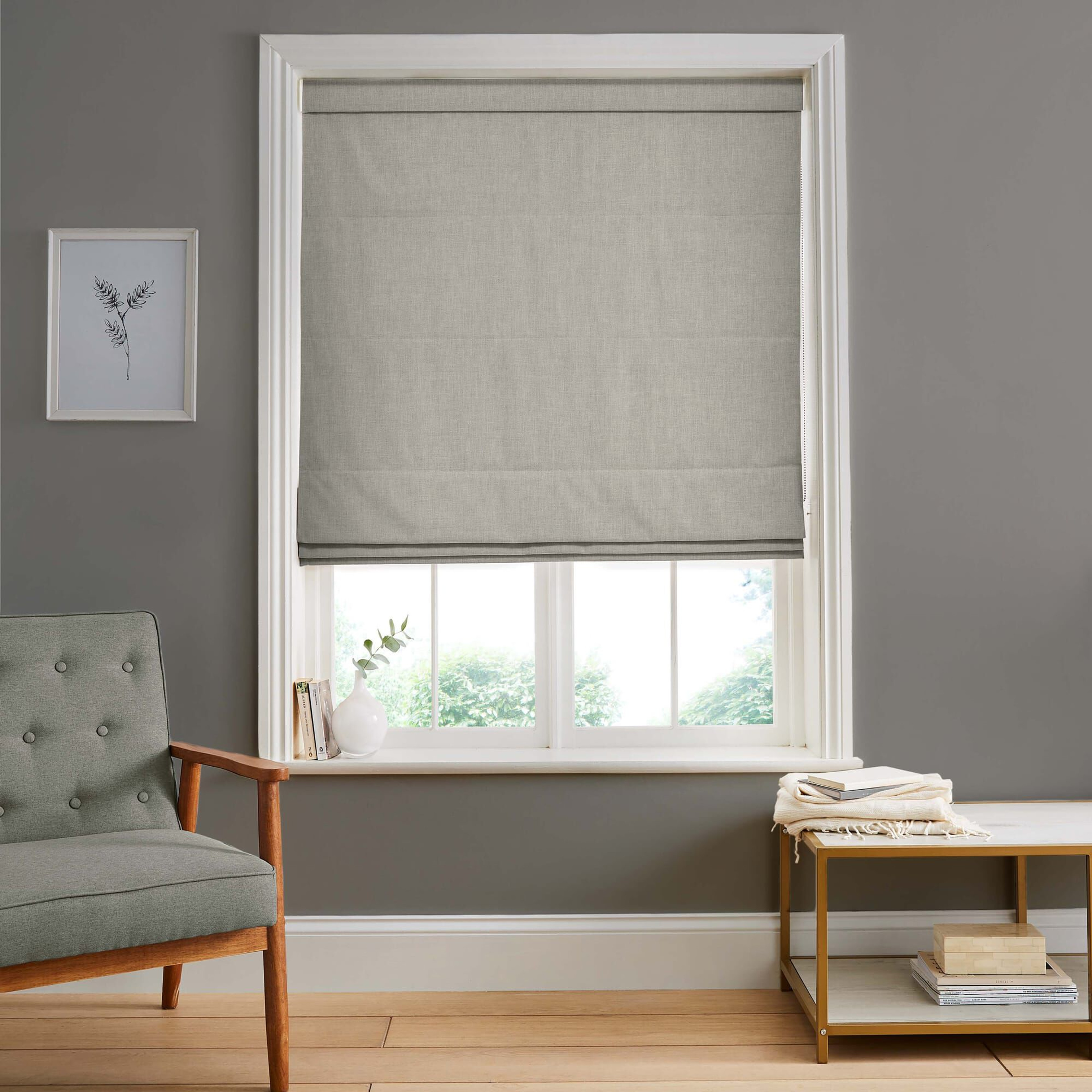 Campanile Warm Gray Roman Shade