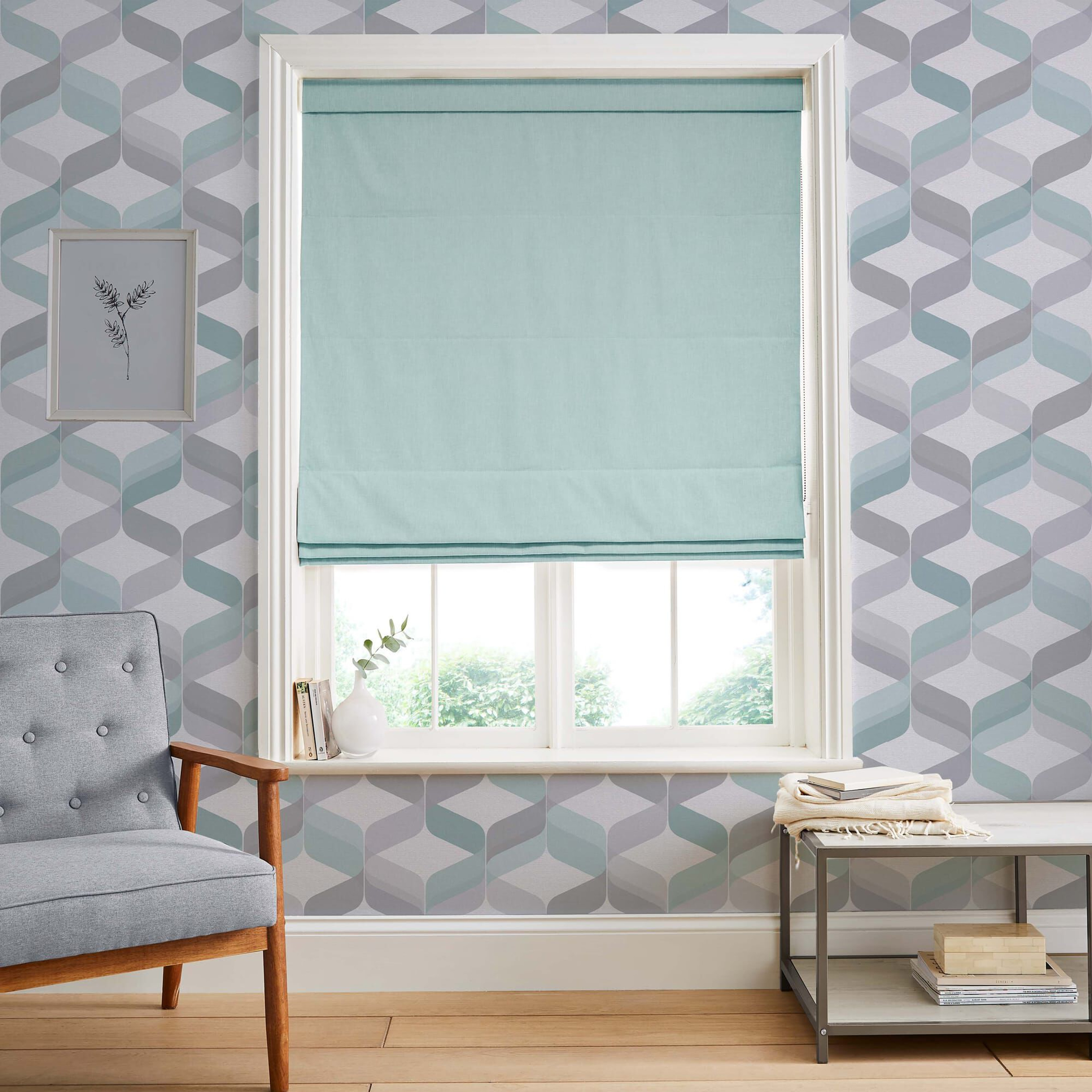 Opulence Pale Blue Roman Blind