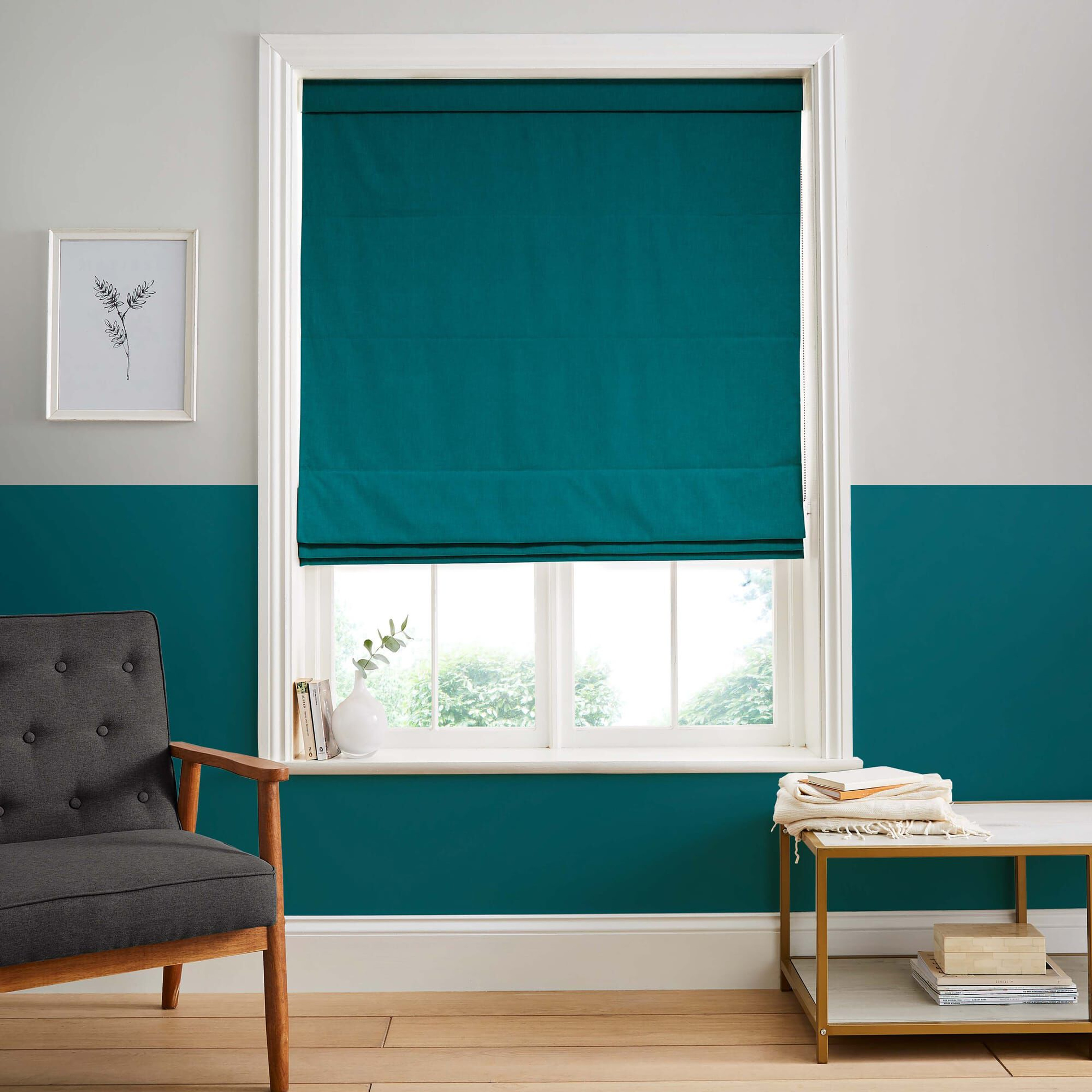 Opulence Teal Roman Blind