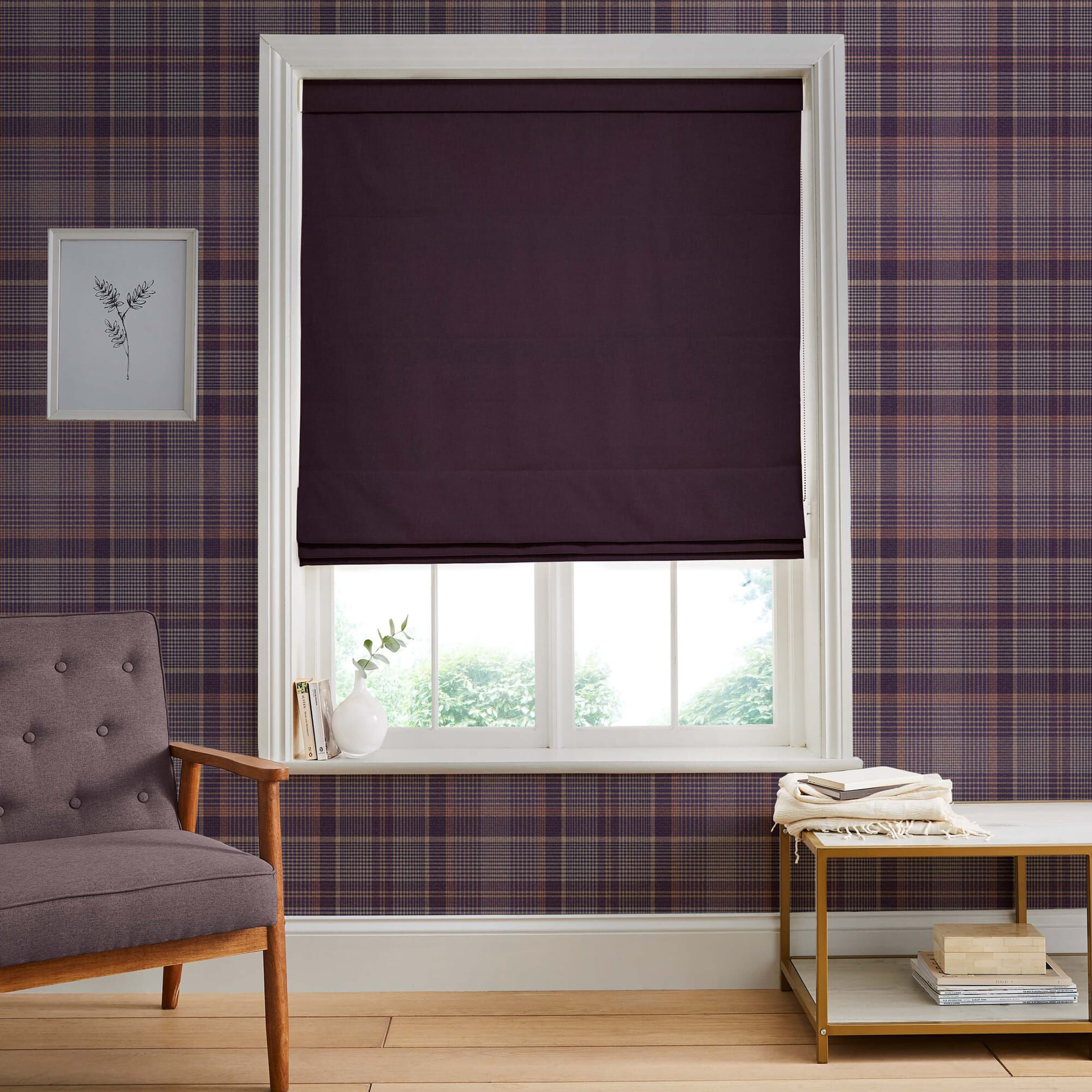 Linum Plum Roman Blind