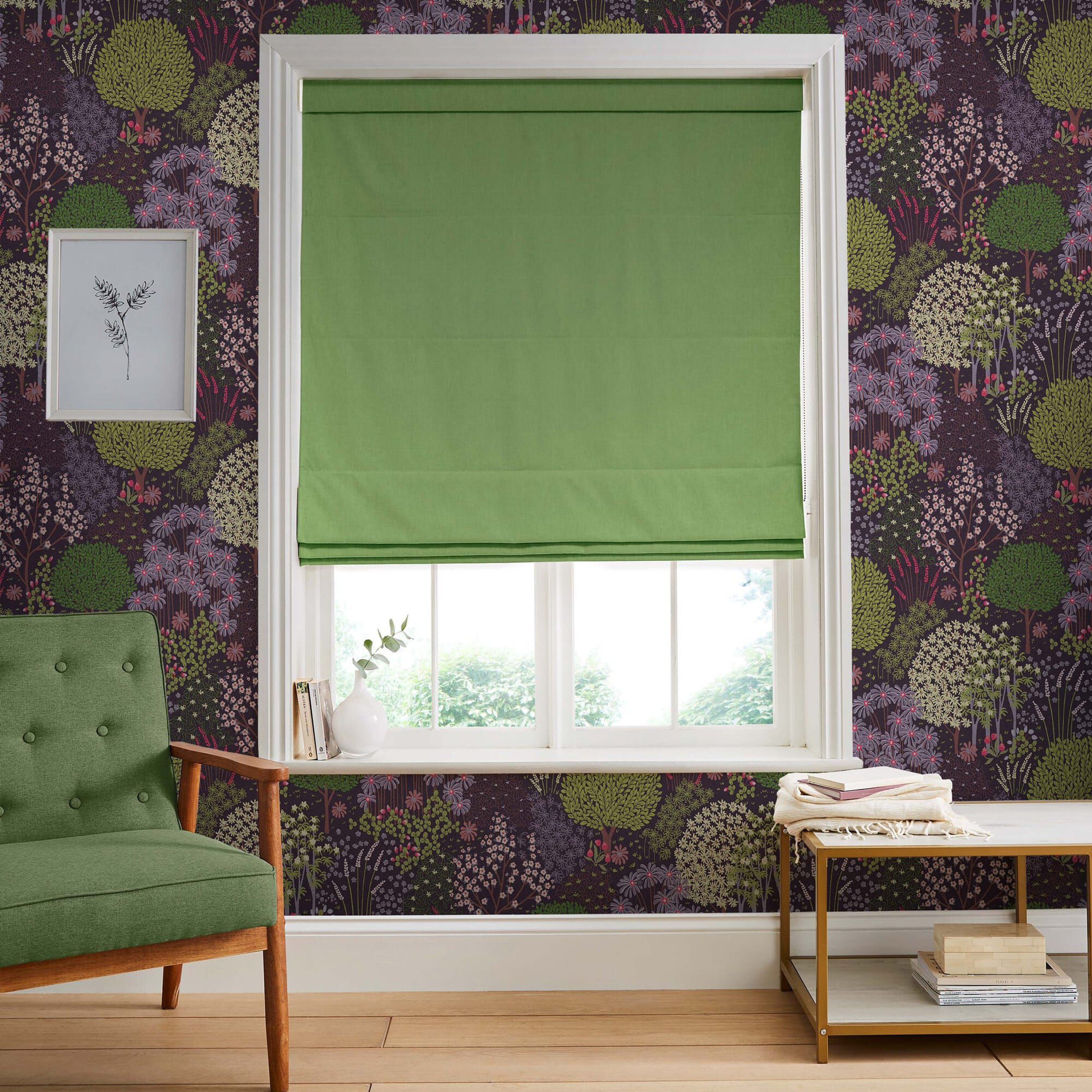 Opulence Lush Green Roman Blind