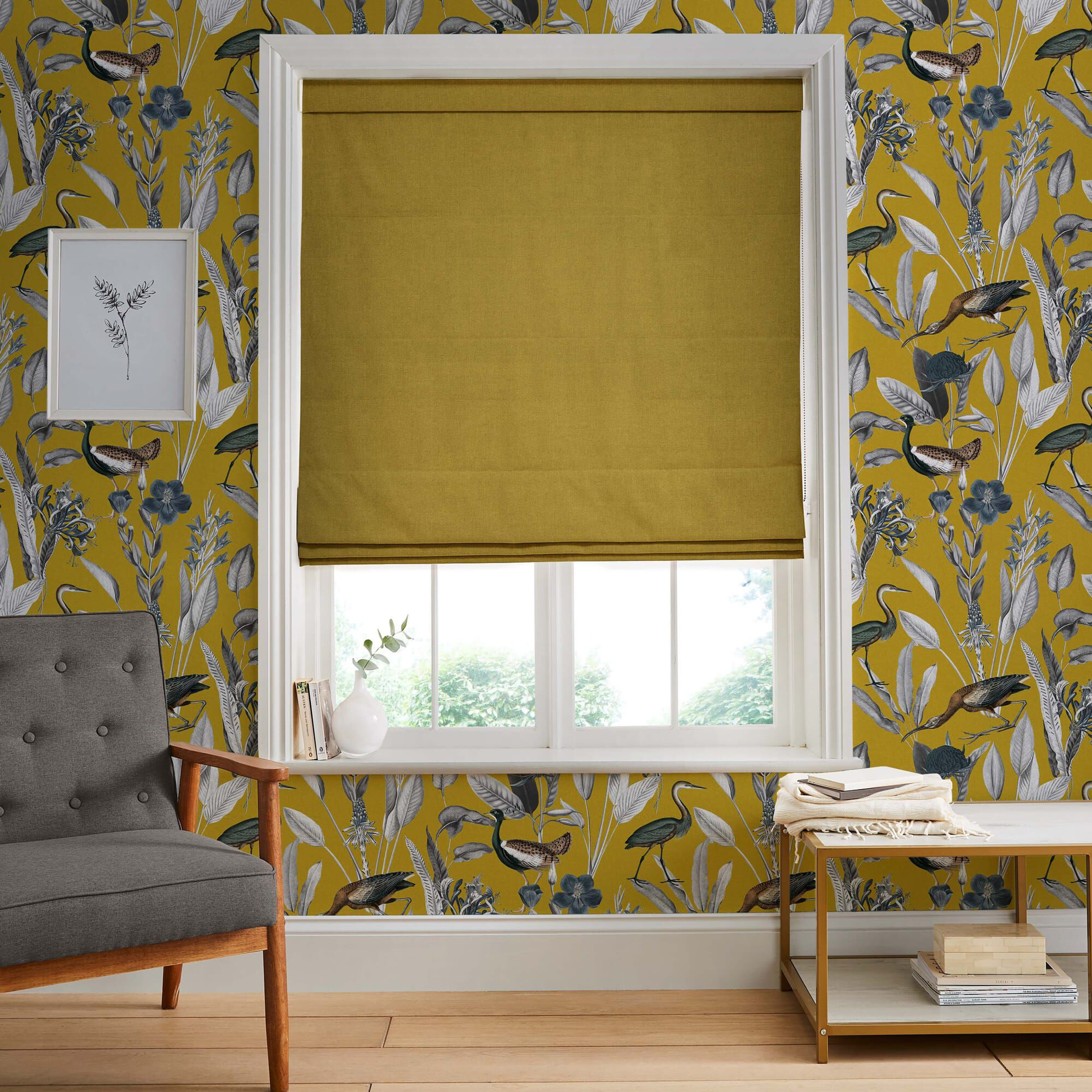 Linum Mustard Roman Shade