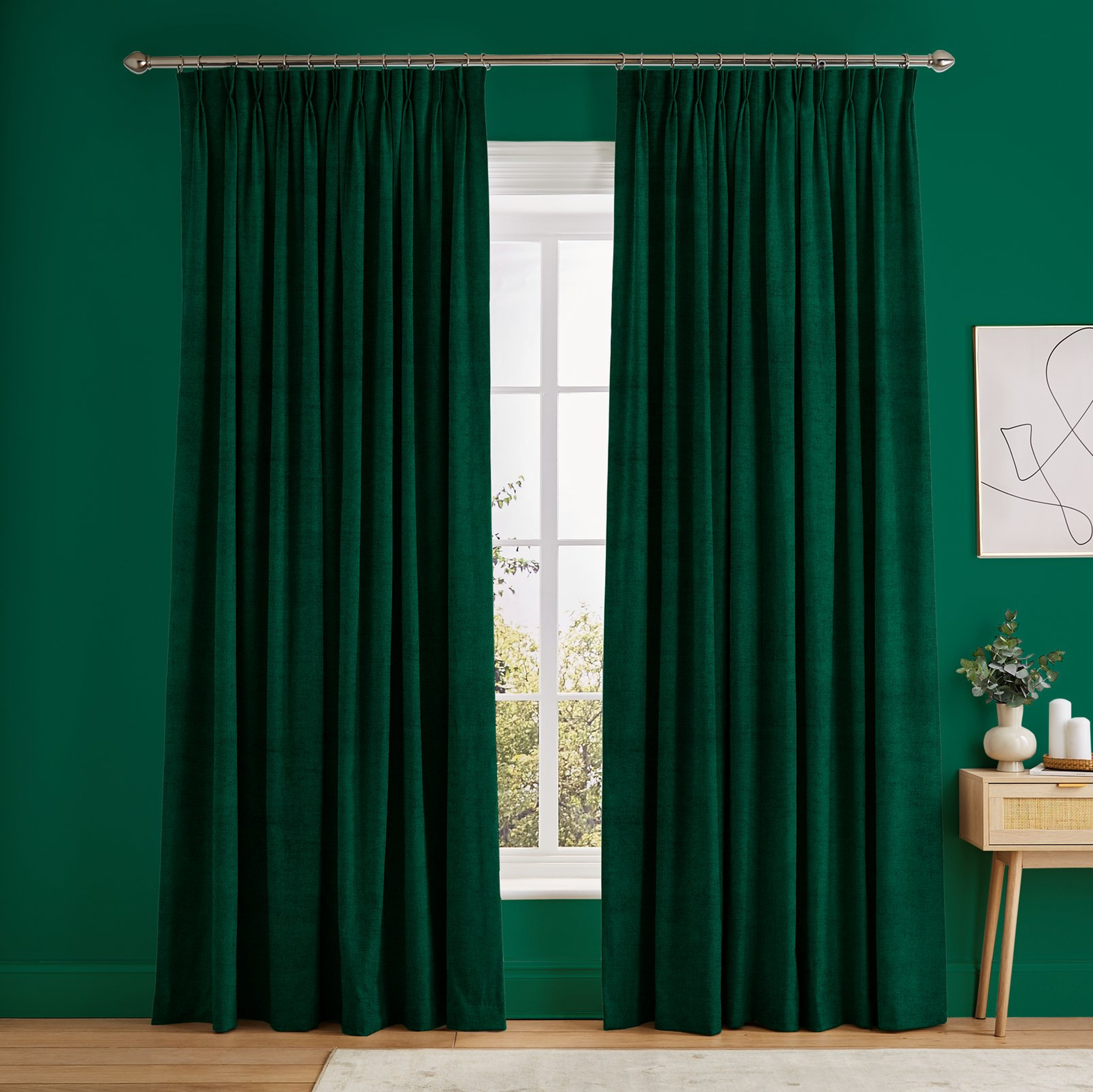 Serenity Bottle Green Curtains