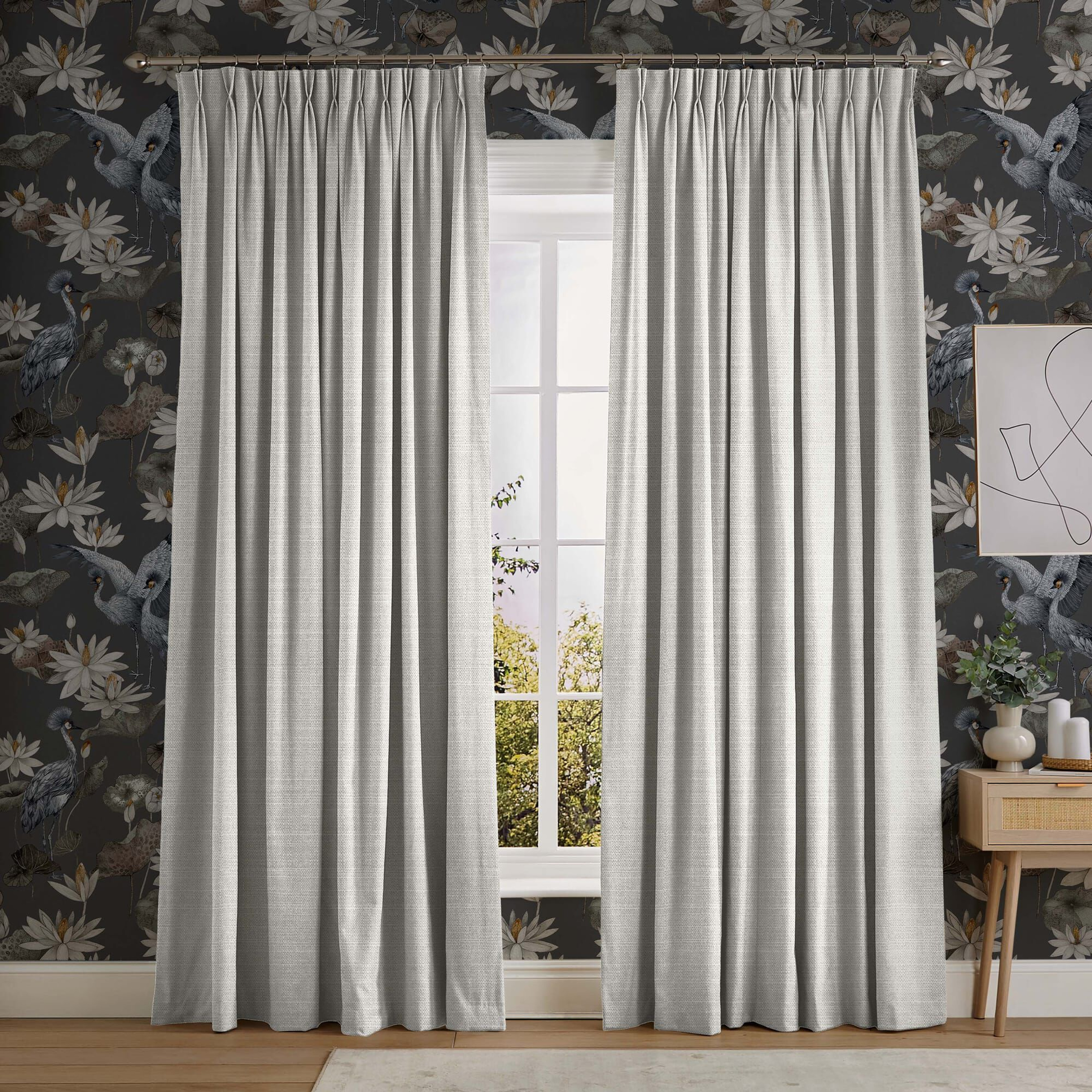 Palm White Curtains