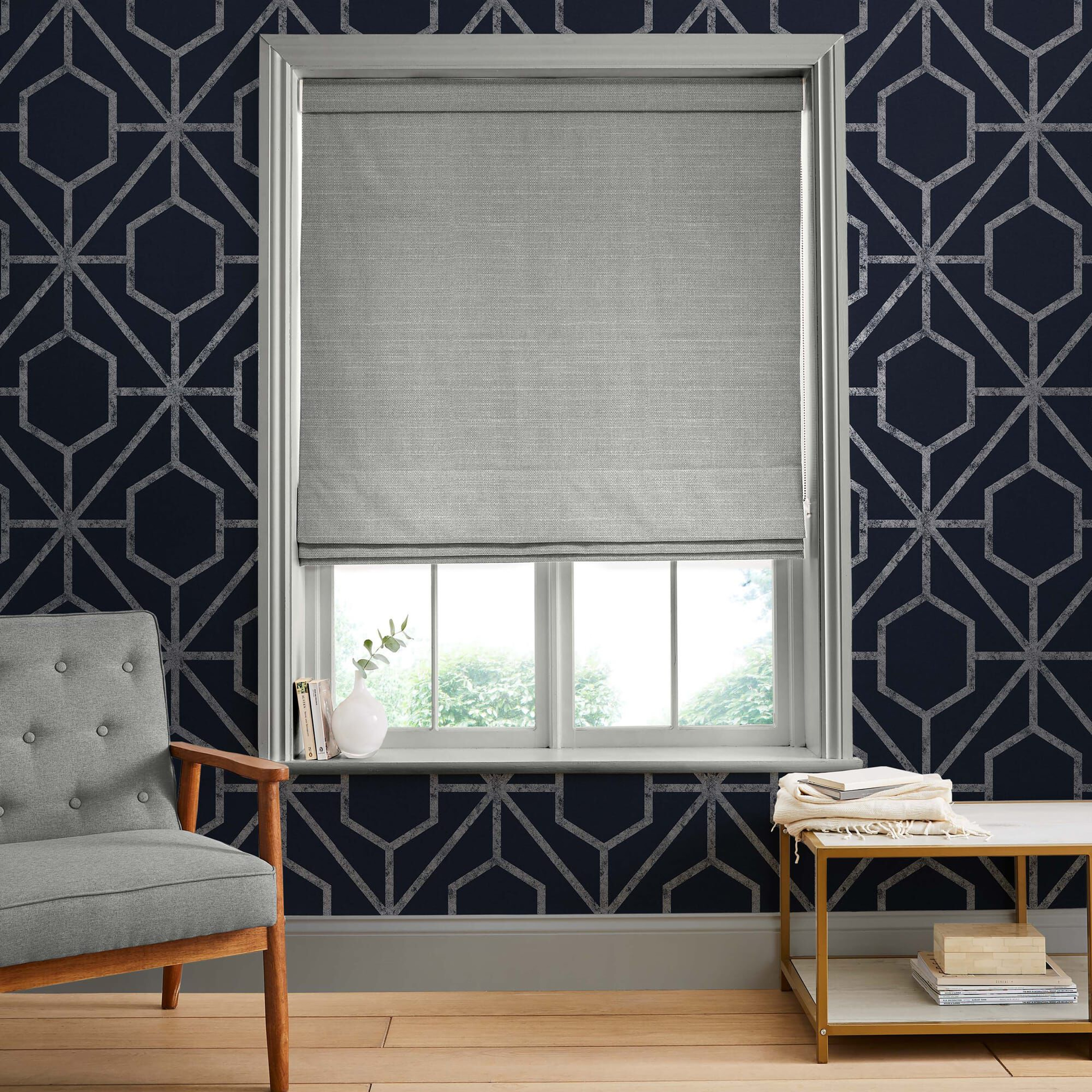 Palm Grey Roman Blind