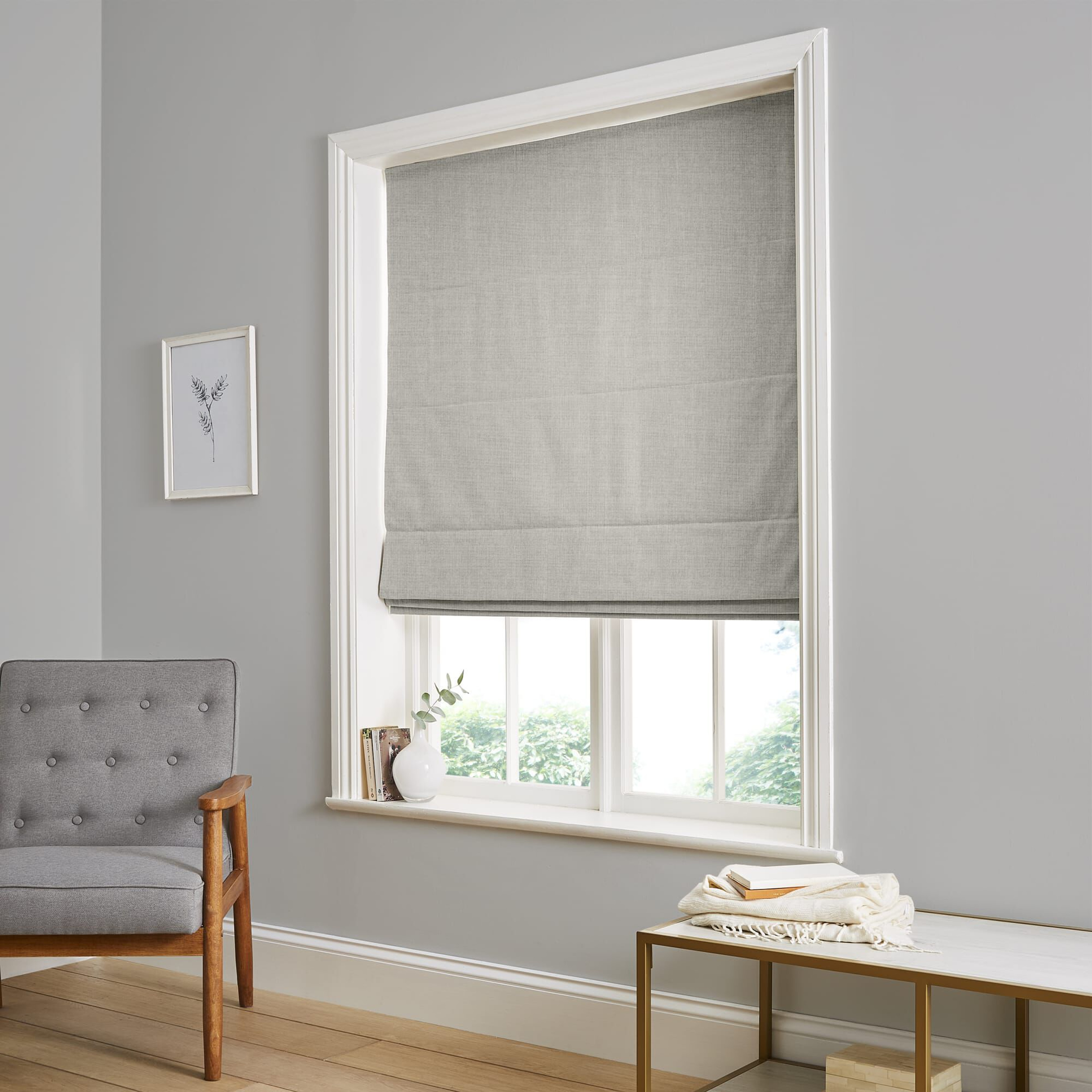 Wallace Warm Grey Roman Blind