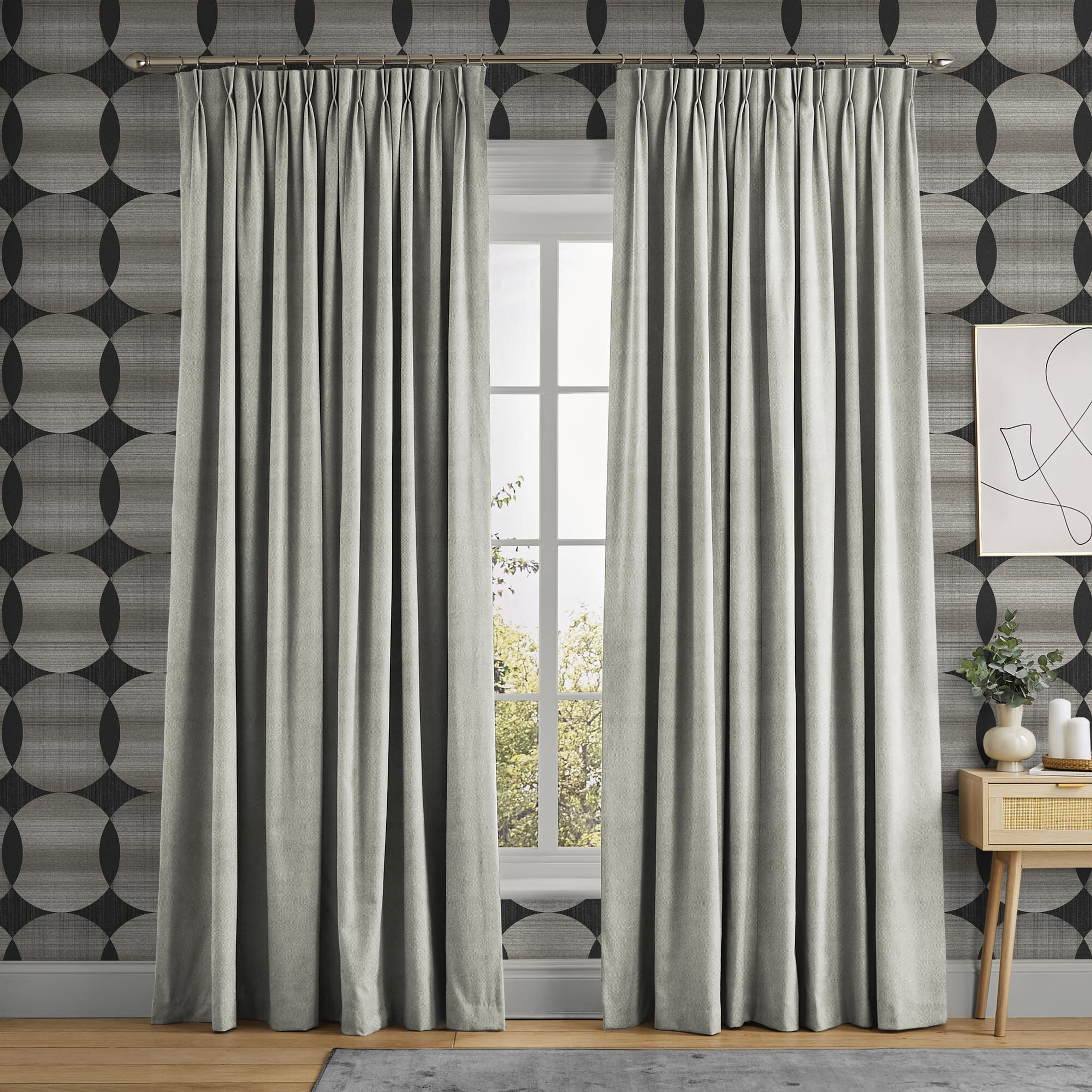 Adorn Soft Grey Curtains