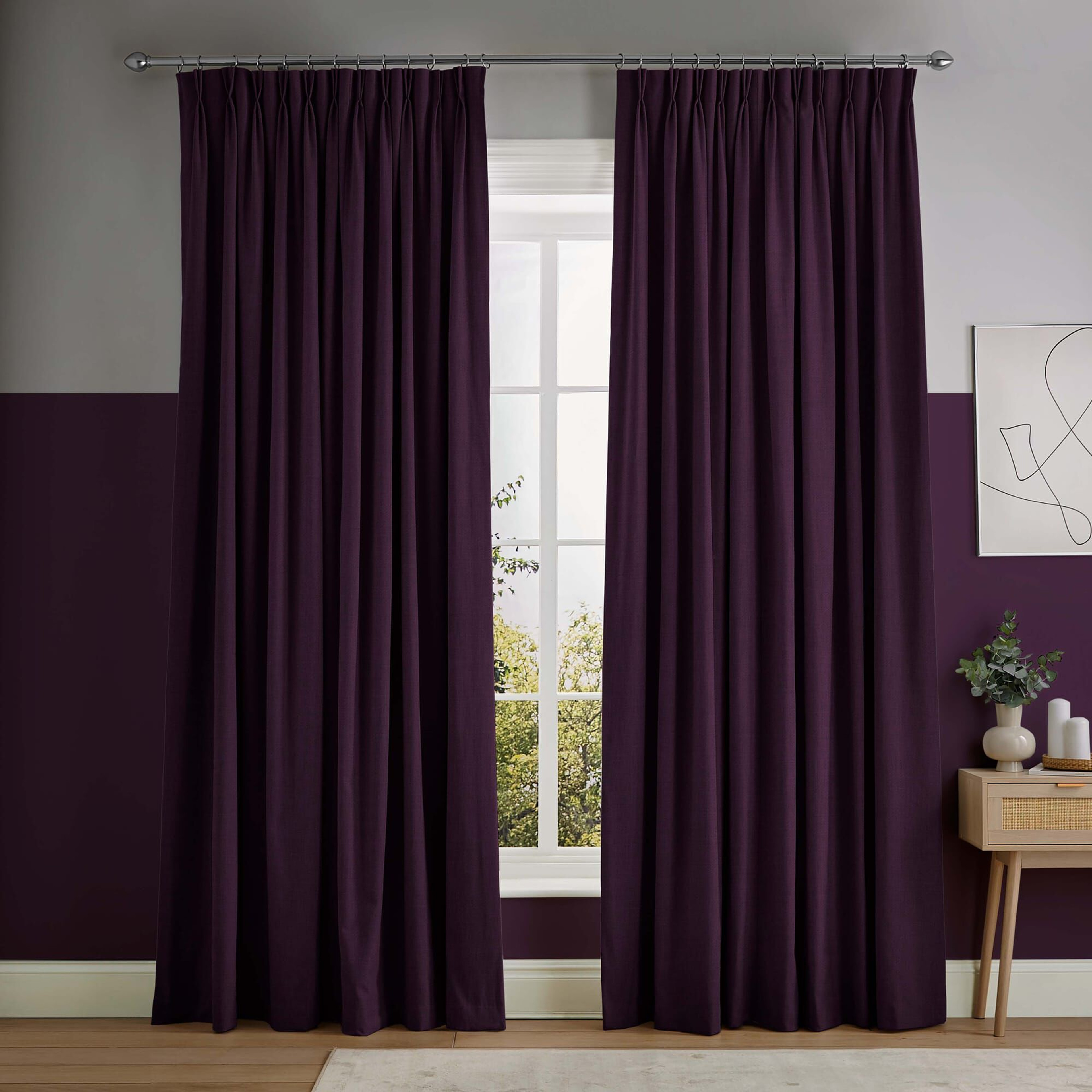Campanile Damson Purple Curtains